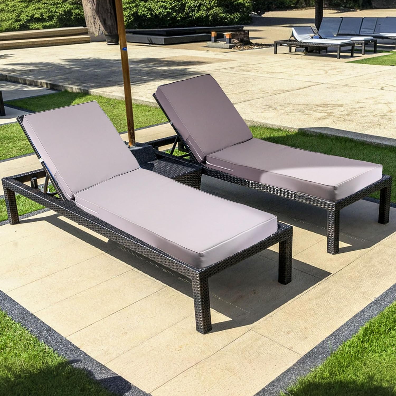 Custom Chaise Lounge Cushions, Personalized Size&Water-Resistant Polyester Fabric Fit Outdoor Patio Furniture, Pools, Hot Tubs, Patios Large Size