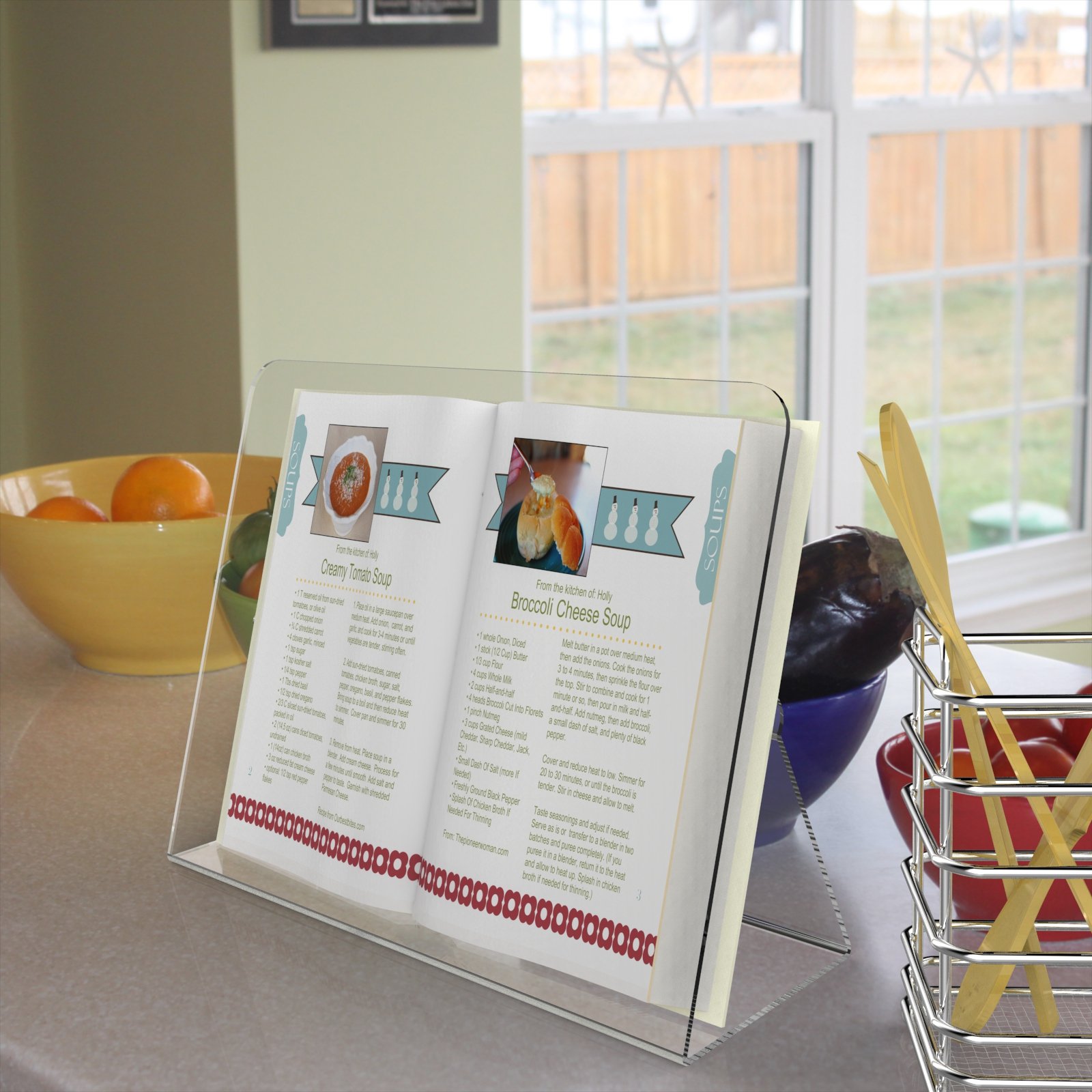 Displaypro Acrylic Cookbook Recipe Cook Book Stand (H264mm W380mm D128mm (Dp1903))