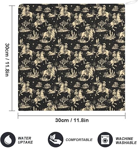 Miniatura 2 de Decorative Hand Towels for Bathroom - Retro Western Cowboy Print Soft Absorbent Small Bath Hand Towels for Kitchen, Farmhouse, Spa, Hotel, Guest Tea
