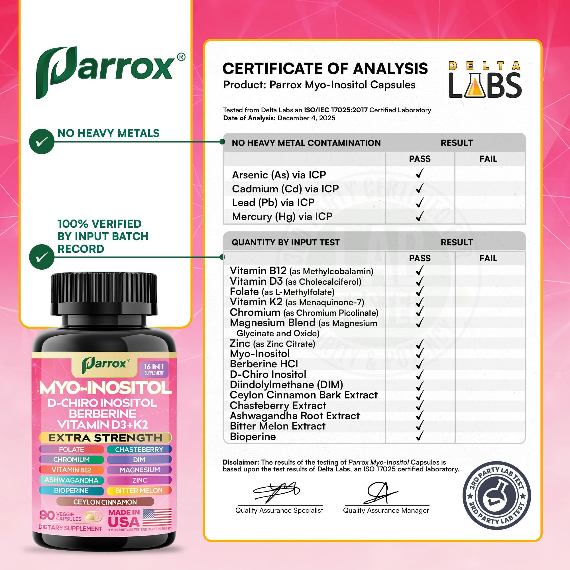 Myo-Inositol Supplement, 15-in-1 D-Chiro & Folate, 90 Vegan Capsules — Amazon image 9