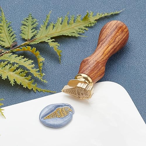 Miniatura 10 de CRASPIRE Sello de cera para tazas, sellos de cera de fresa, retro, vintage, extraíble, de latón, con mango de madera, para invitaciones de boda,