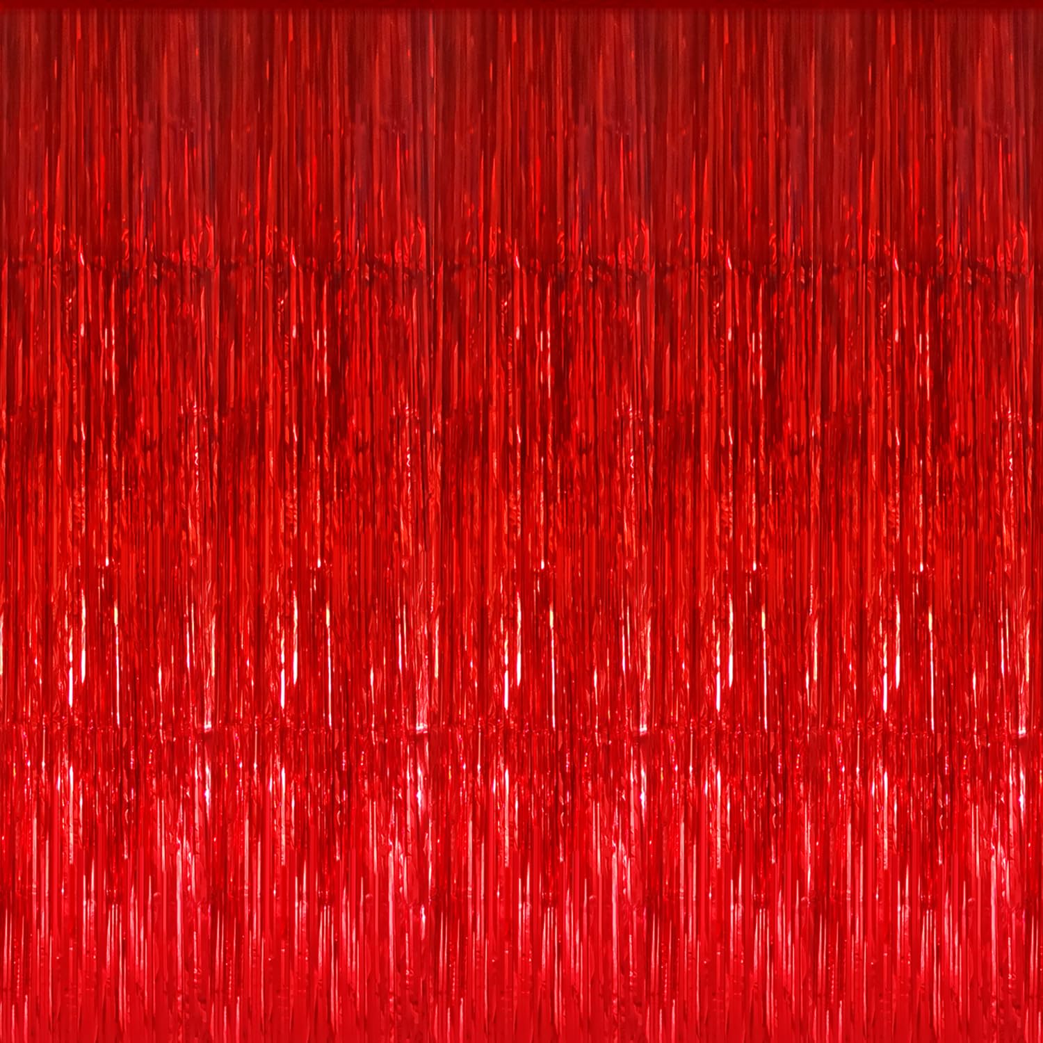 GOER 3.2 ft x 9.8 ft Metallic Tinsel Foil Fringe Curtains Party Photo Backdrop Party Streamers for Birthday,Graduation,New Year Eve Decorations Wedding Decor (1 Pack, Red)
