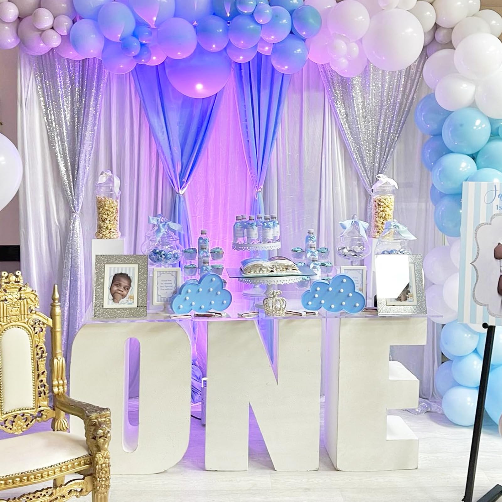 Silver Sequin Backdrop 2 Panels 2FTx8FT Christmas Party Backdrop Curtains — Amazon image 2
