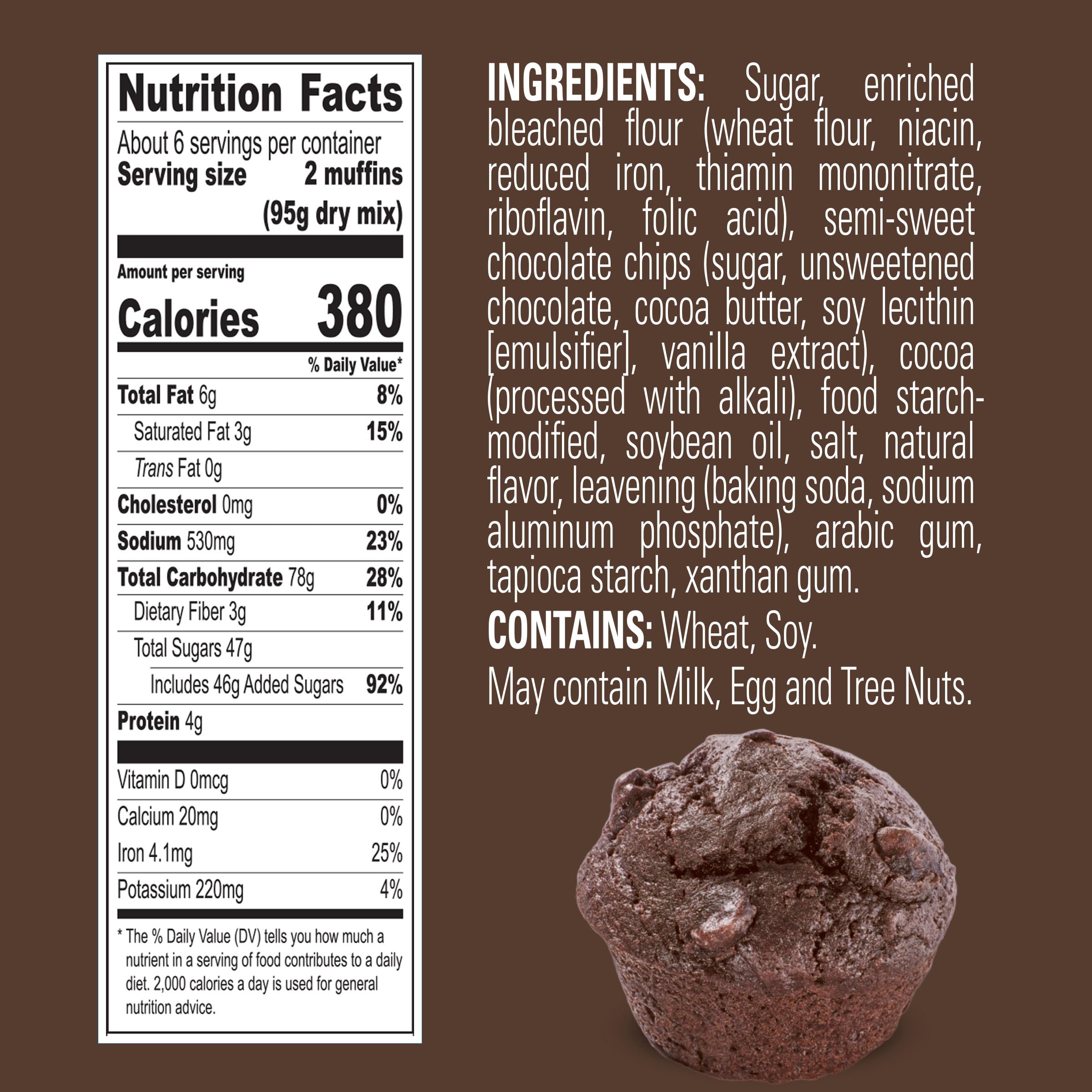 Krusteaz Double Chocolate Supreme Muffin Mix, 20-Ounce Boxes (Pack of 12)