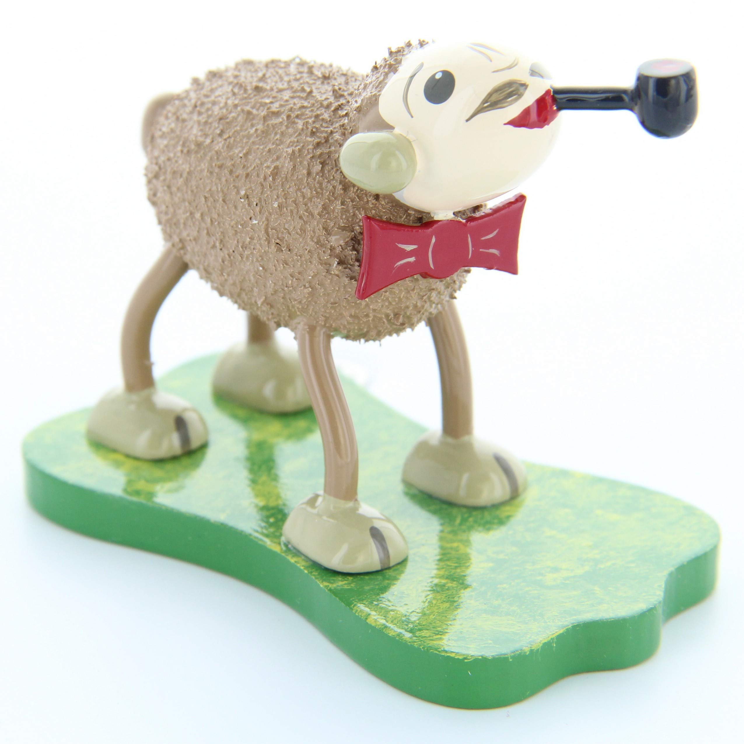 Figurine de mouton Smoky avec pipe statuette pour decoration de bureau et etagere