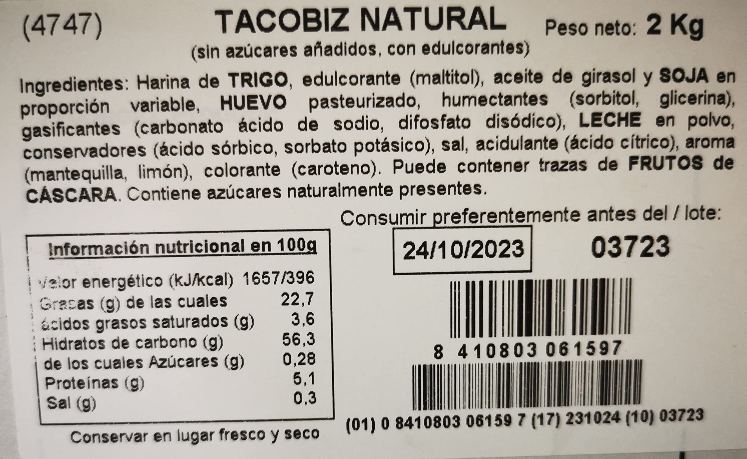 LAPASION - Bizcochos Sin azúcar Con Edulcorante | Bizcocho saludables | Bollería | Sobaos | 2 Kg