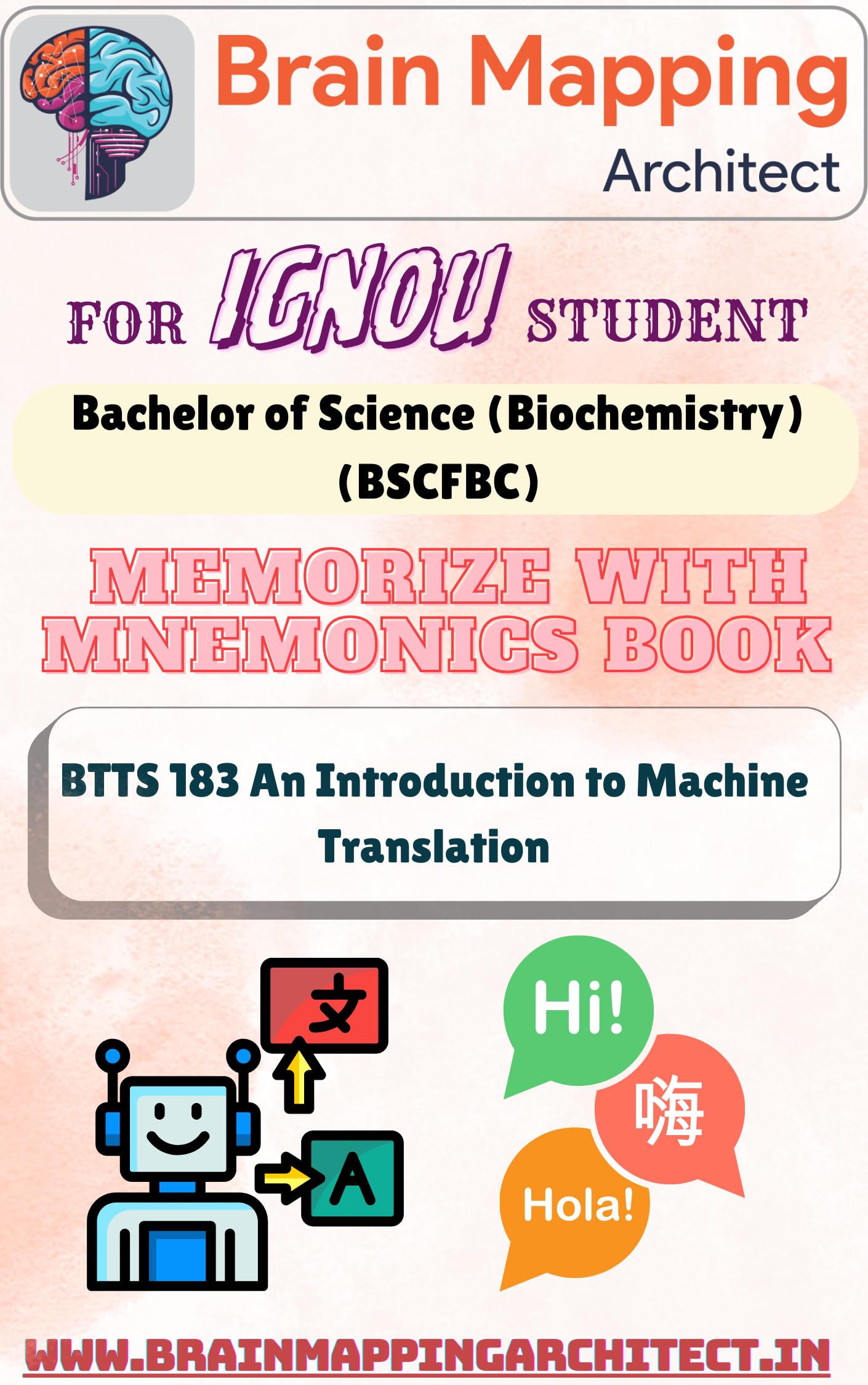 IGNOU BTTS 183: An Introduction to Machine Translation 🤖🌐 - Explore the World of Language Technology and Learn How Machines Translate! 📚 books smart, mnemonic, 80 GSM, 50-70 pages.