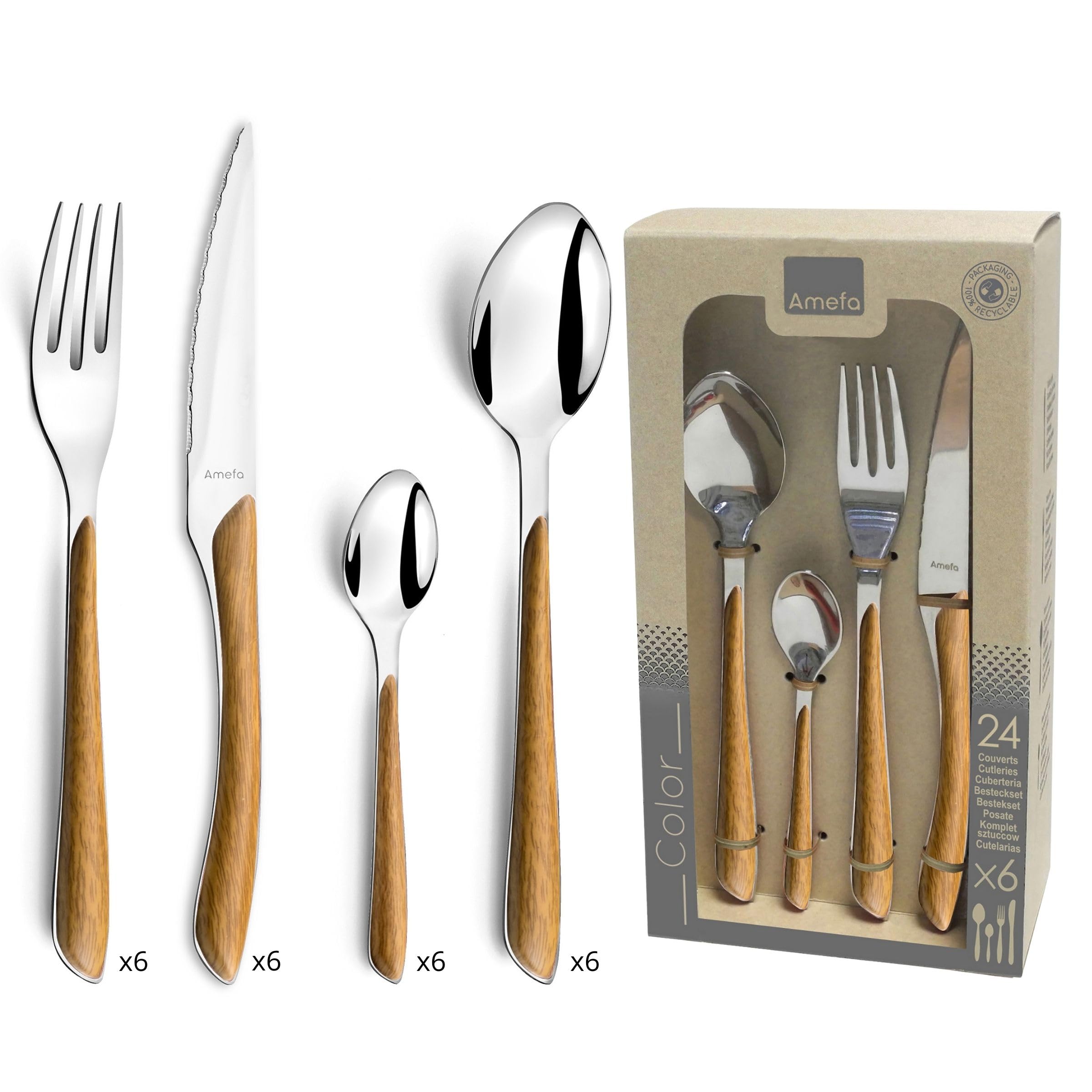 Sponsored Ad – ECLAT Nature - Light Wood 24-Piece Household Set