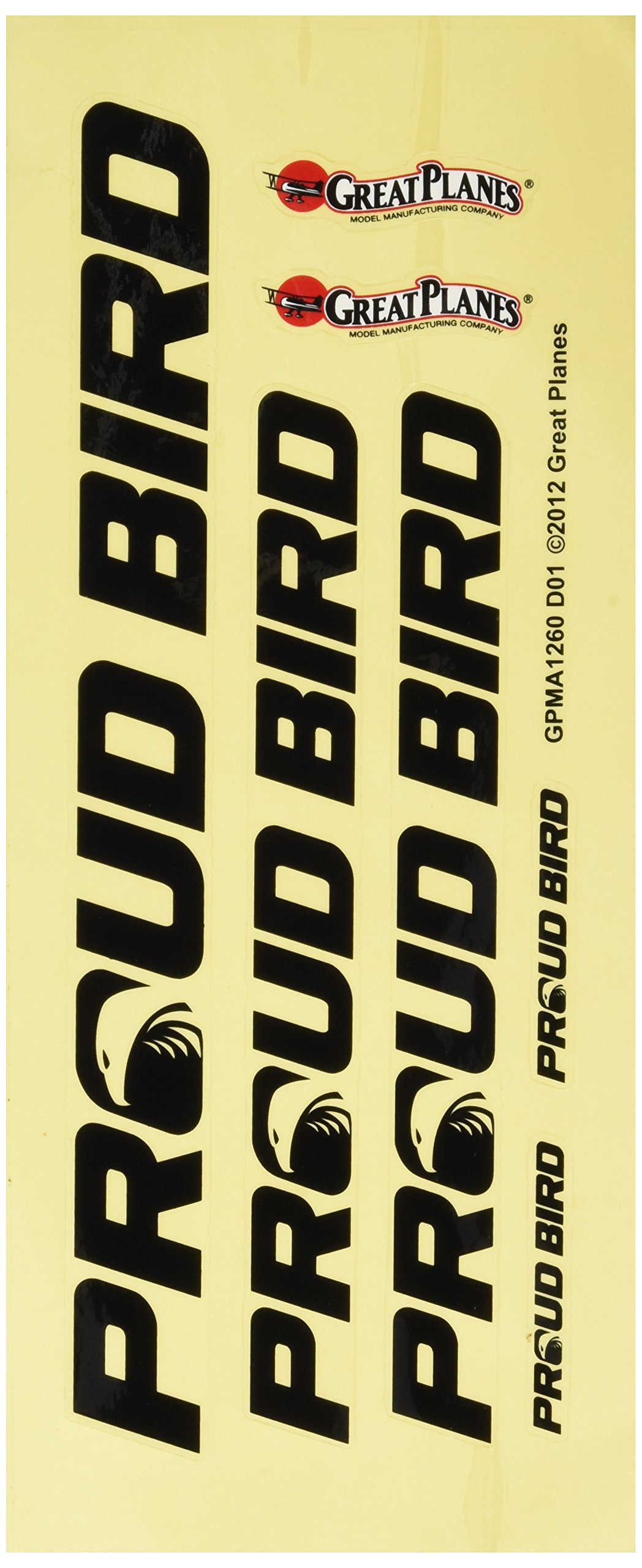 Great Planes Decals Proud Bird EP EF1 ARF