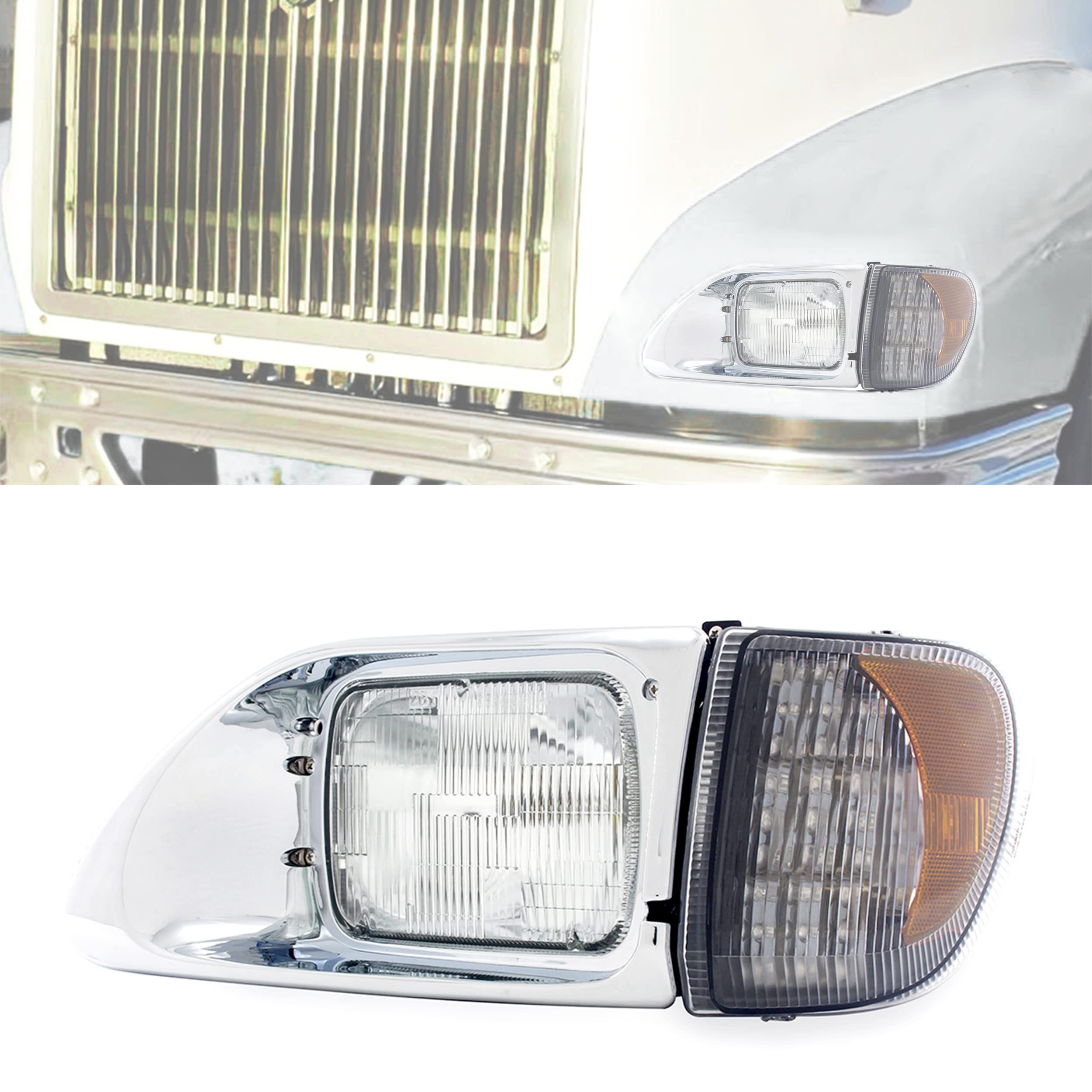 CPOWACE LED Headlight Assembly Compatible with International 9200 5900 (Driver Side)