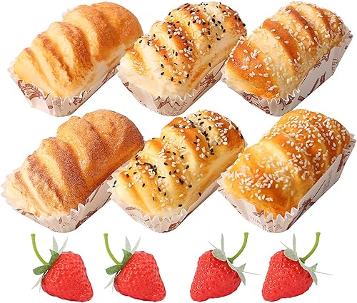 Magdalenas falsas, cupcakes artificiales para exhibir, alimentos falsos realistas, pasteles de postres falsos para decoración, juego B de 6