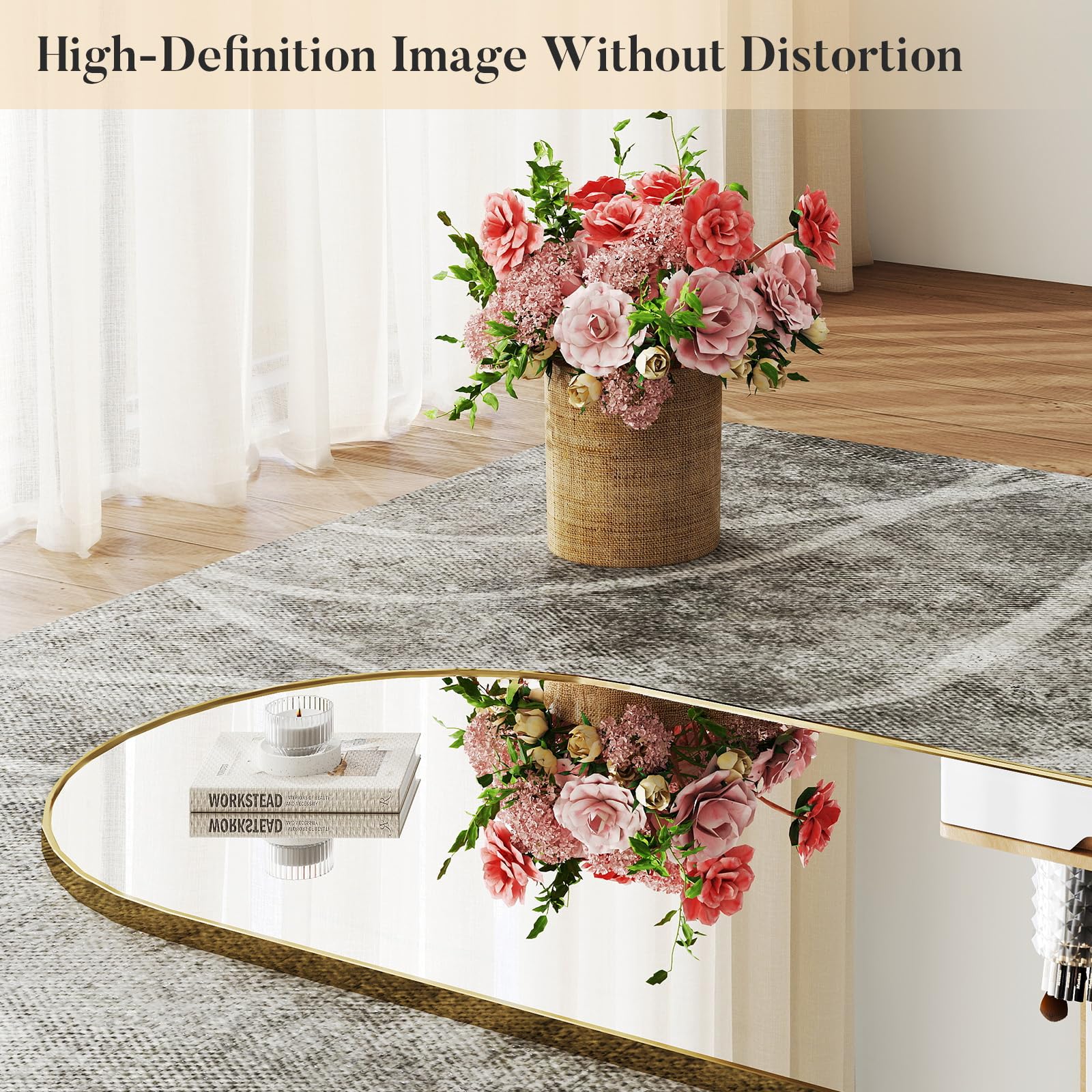 DumosLifestyle DUMOS 64'x21' Arched Full Length Floor Mirror, Full Body Mirror w — product photo