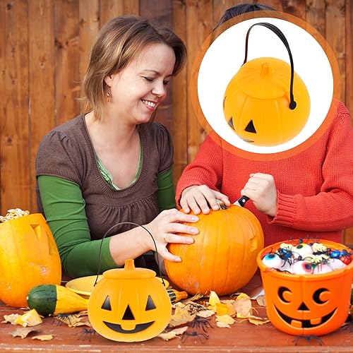 Miniatura 9 de Operitacx Mini cubos de calabaza de plástico calabazas para caramelos, bolsas de caramelos, bolsas de dulces de calabaza, bolsa de dulce o truco de