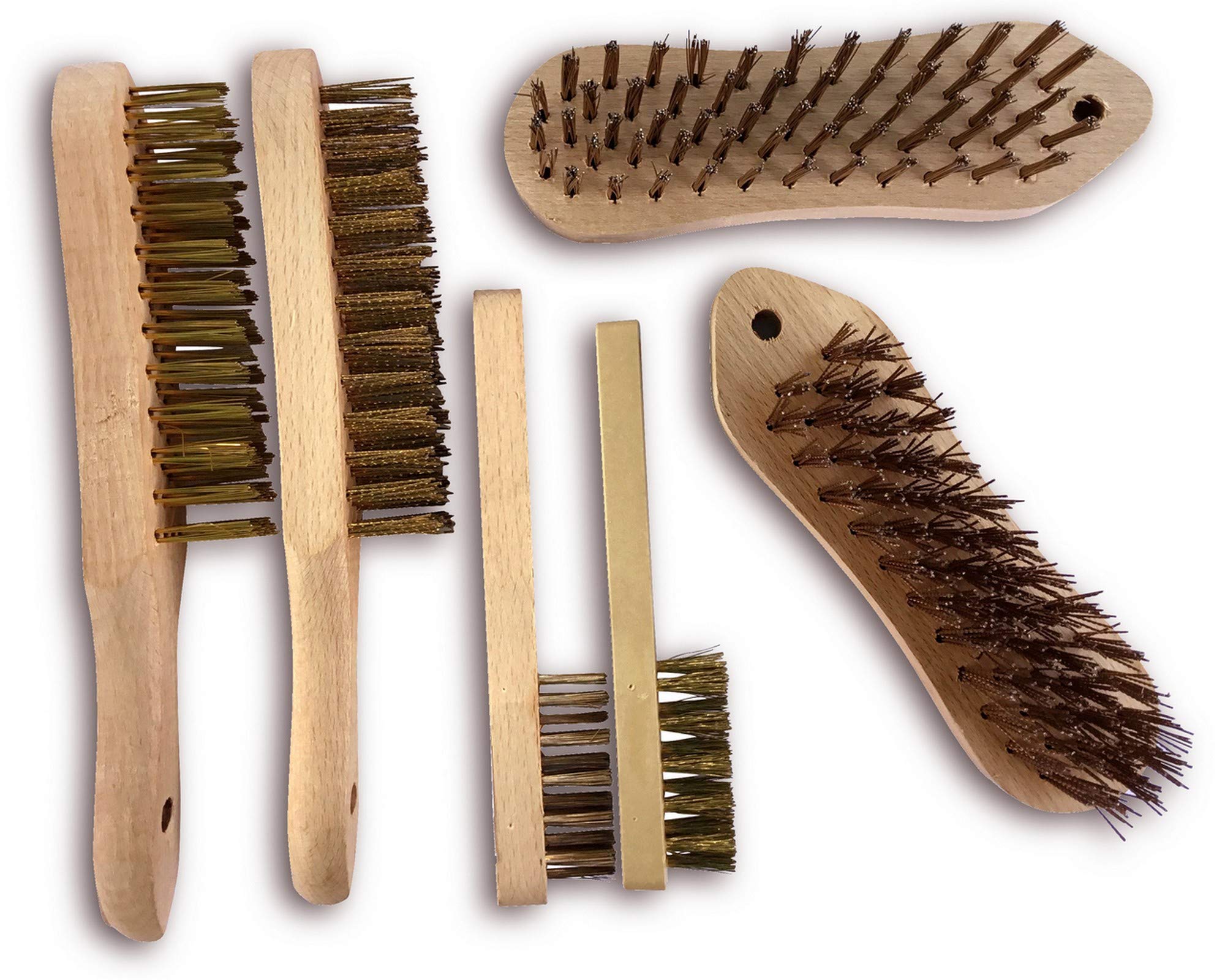 Kibros Assortiment 6 brosses métal soudeur violon bougie acier laitonné