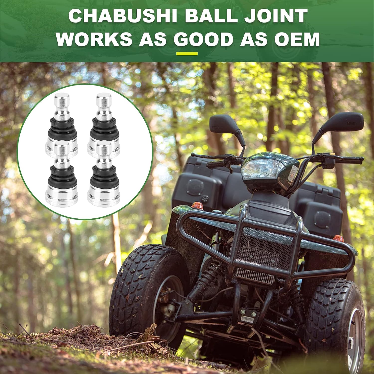 Front Upper & Lower Ball Joints (Set of 4) for Polaris RZR 570 800 900 All Models, Replaces # 7061220 7081580 7710533 7081924 7081991
