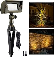 Vista 23 de Gardenreet Luz de inundación de latón macizo – Luz LED de lavado de pared de bajo voltaje para paisaje, 12 V, resistente al agua cableada al aire