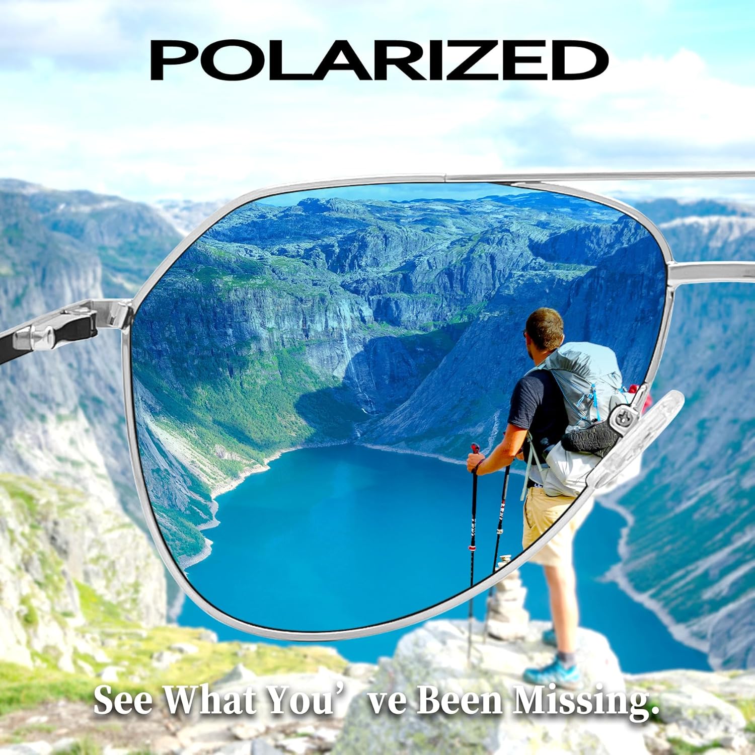 Joopin Polarized Metal Aviation Sunglasses Men, Classic Military Sun Glasses Women, Rectangle Shades UV400 Protection Costume - Image 3