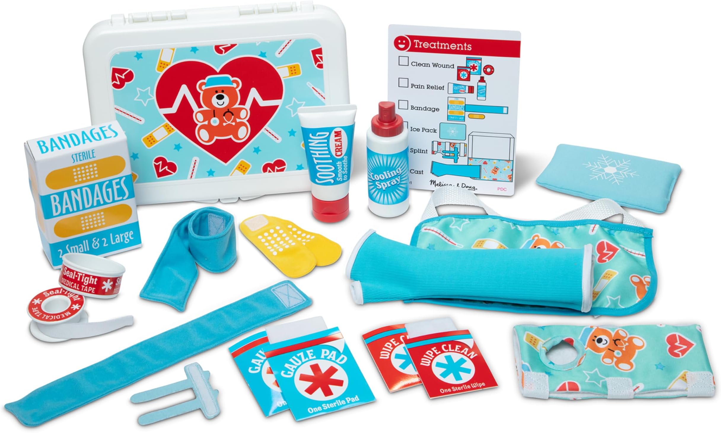 Get Well First Aid Kit Play Set – 25-Piece Pretend Play Medical Kit with Doctor Tools, Supplies & Storage Bag – Imaginative Emergency Care Role-Play for Kids Ages 3+ | MD30601
