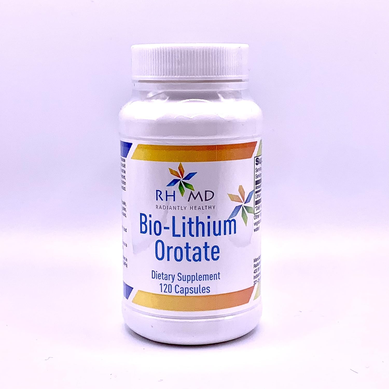RHMD BioLithium Orotate Dietary Supplement 120 Capsules