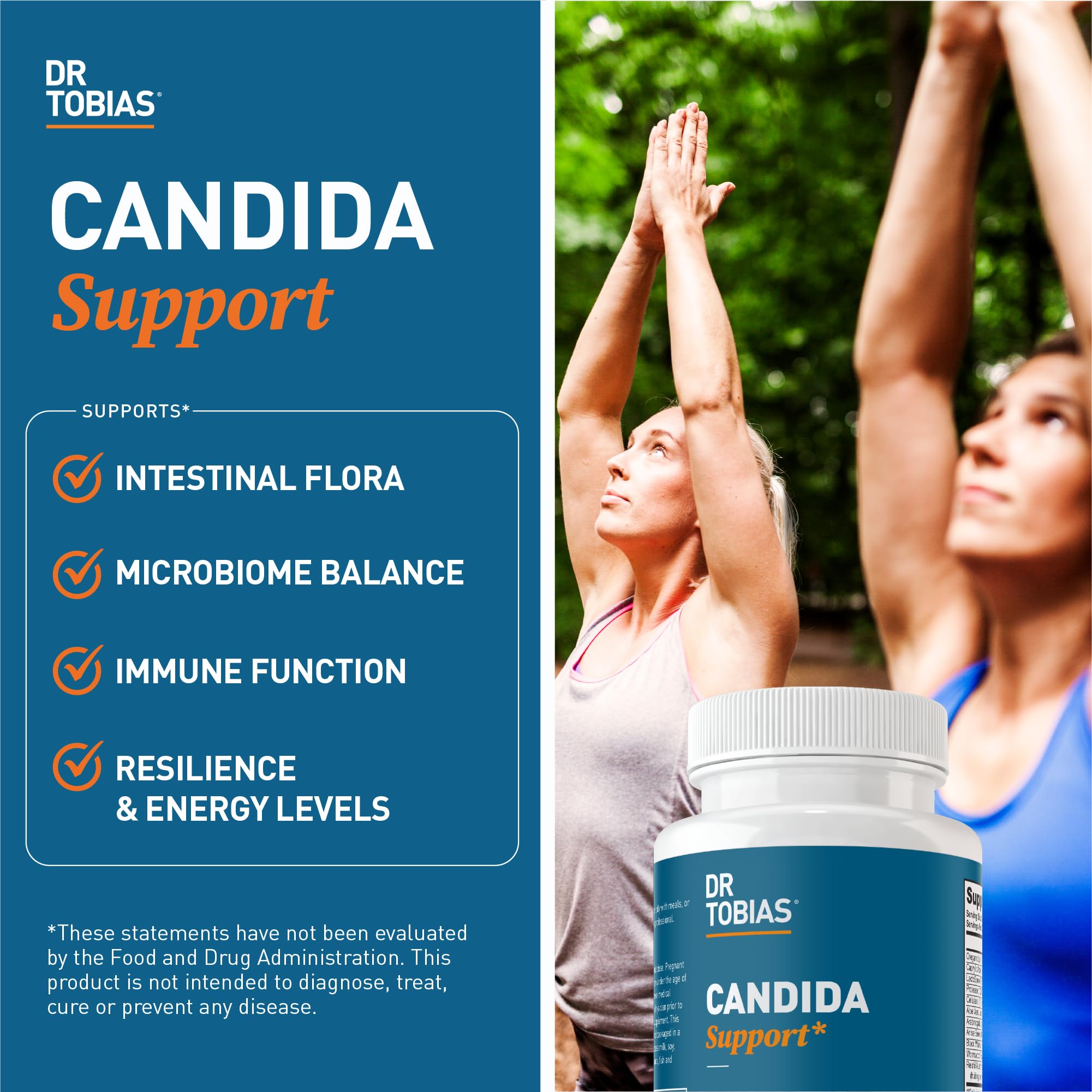 Dr. Tobias Candida Support, Gut Flora Balance Complex with Oregano, Caprylic Acid, Enzymes & Probiotics, Support Intestinal Detox Cleanse & Gut Health for Women & Men, 60 Capsules, 30 Servings — Amazon image 4