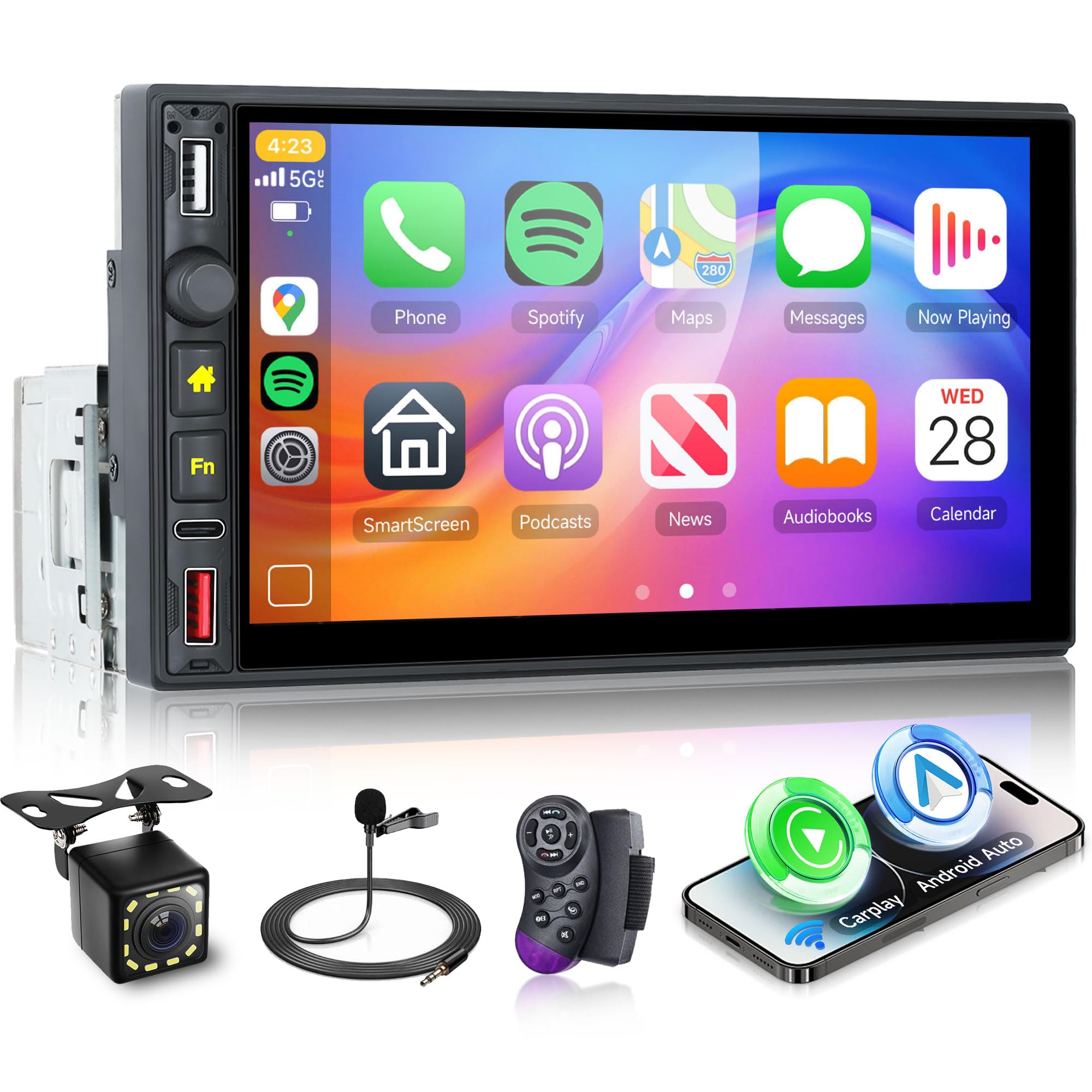 Amazon.com: Single Din Car Stereo, 7 Inch IPS Touch Screen Radio