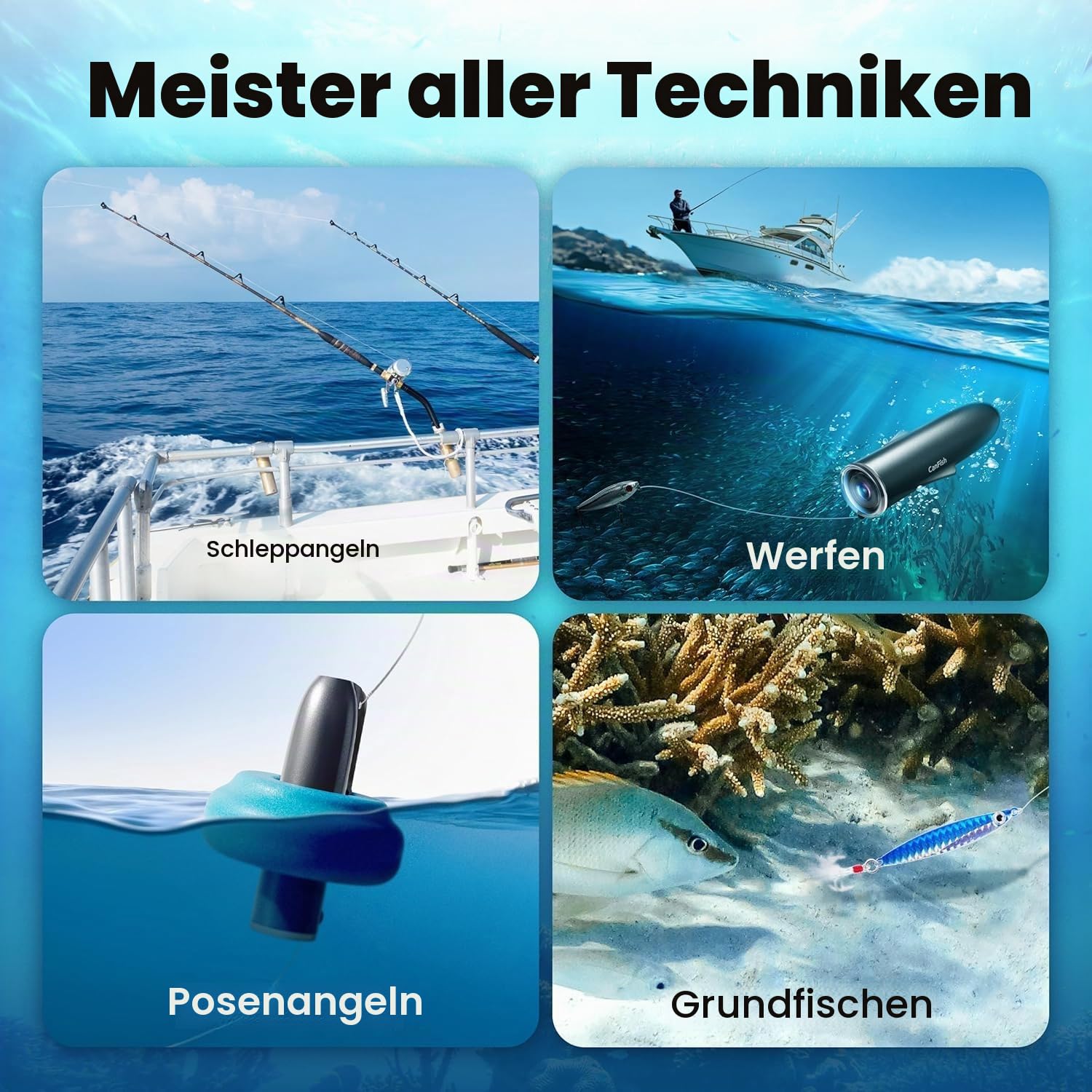 Geneinno CanFish CamX 1080HD 200m Unterwasser Fishing Kamera