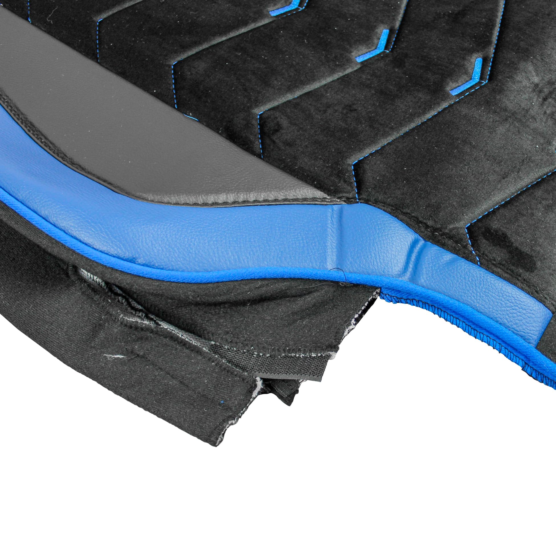 Generisch Fundas de asiento aptas para Mercedes-Benz Actros MP4 Euro 6 2009-2019 Camión 1+1 Piel / Alcantara, color negro con azul