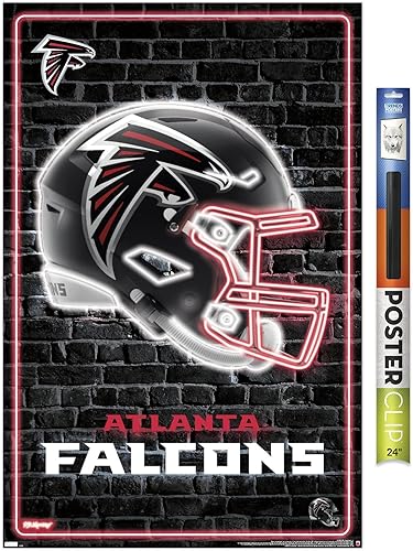 Trends International NFL Atlanta Falcons - Póster de pared con casco neón 23