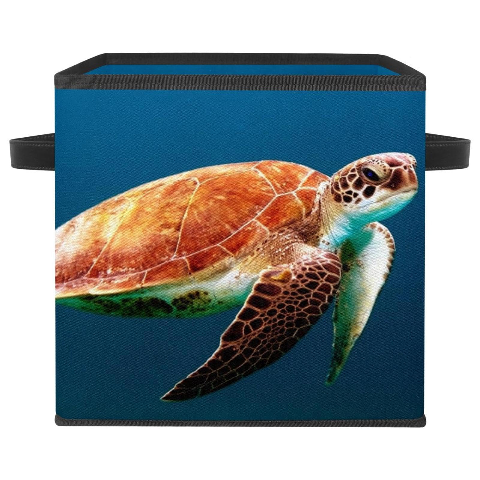 Organiseur cube de rangement pliable tissu motif tortue pour placard maison chambre
