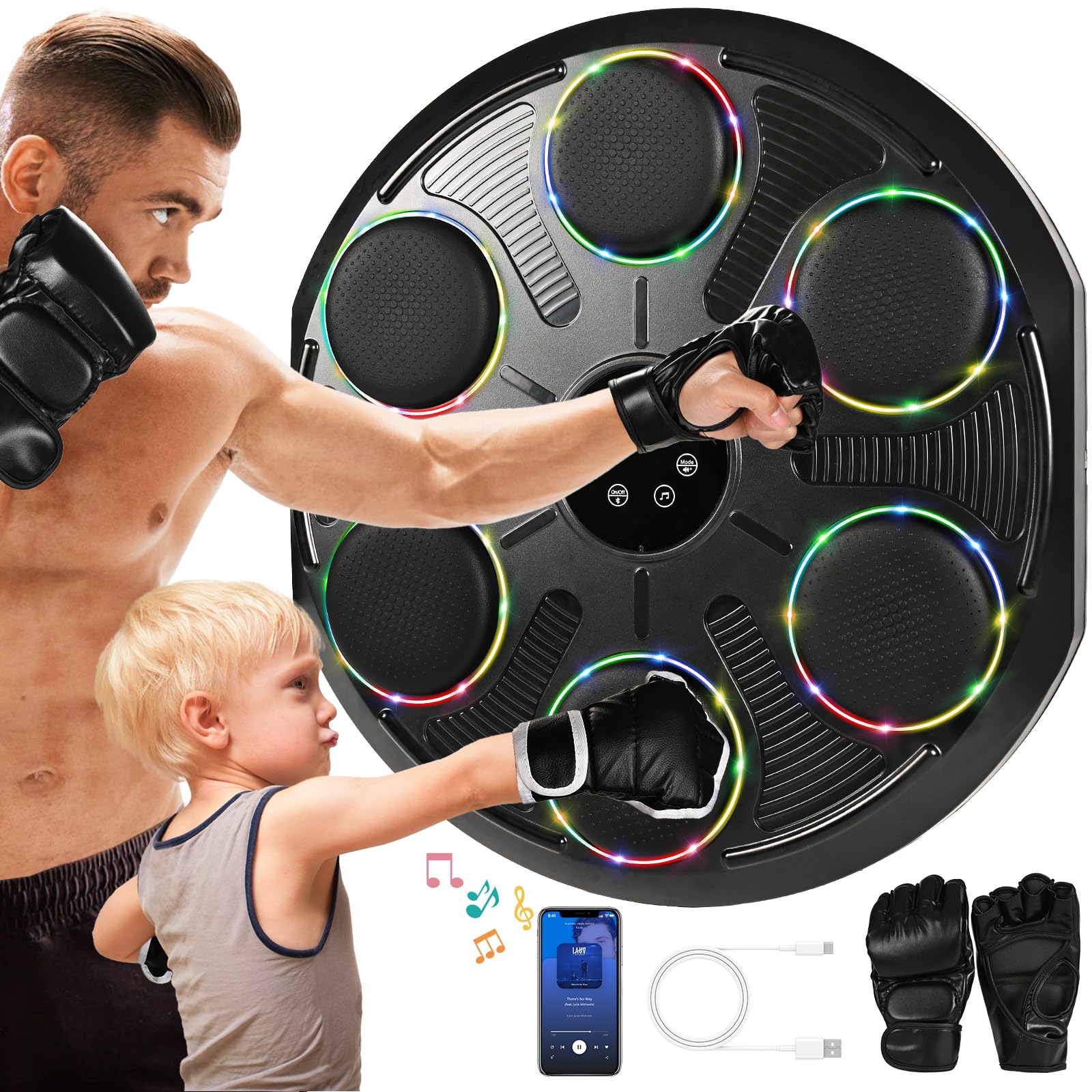 Music Boxing Machine with Gloves Boxing Equipment for Adults Workout Music Punching Machine