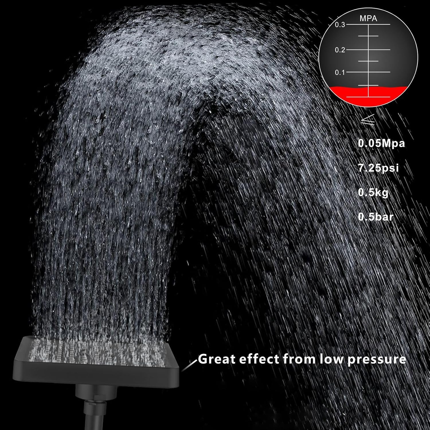 Voolan High Pressure Rain Shower Head with Handheld Spray Combo, Hand Held Filter Showerhead with Self-adhesive Holder and 59" Hose (Matte Black)