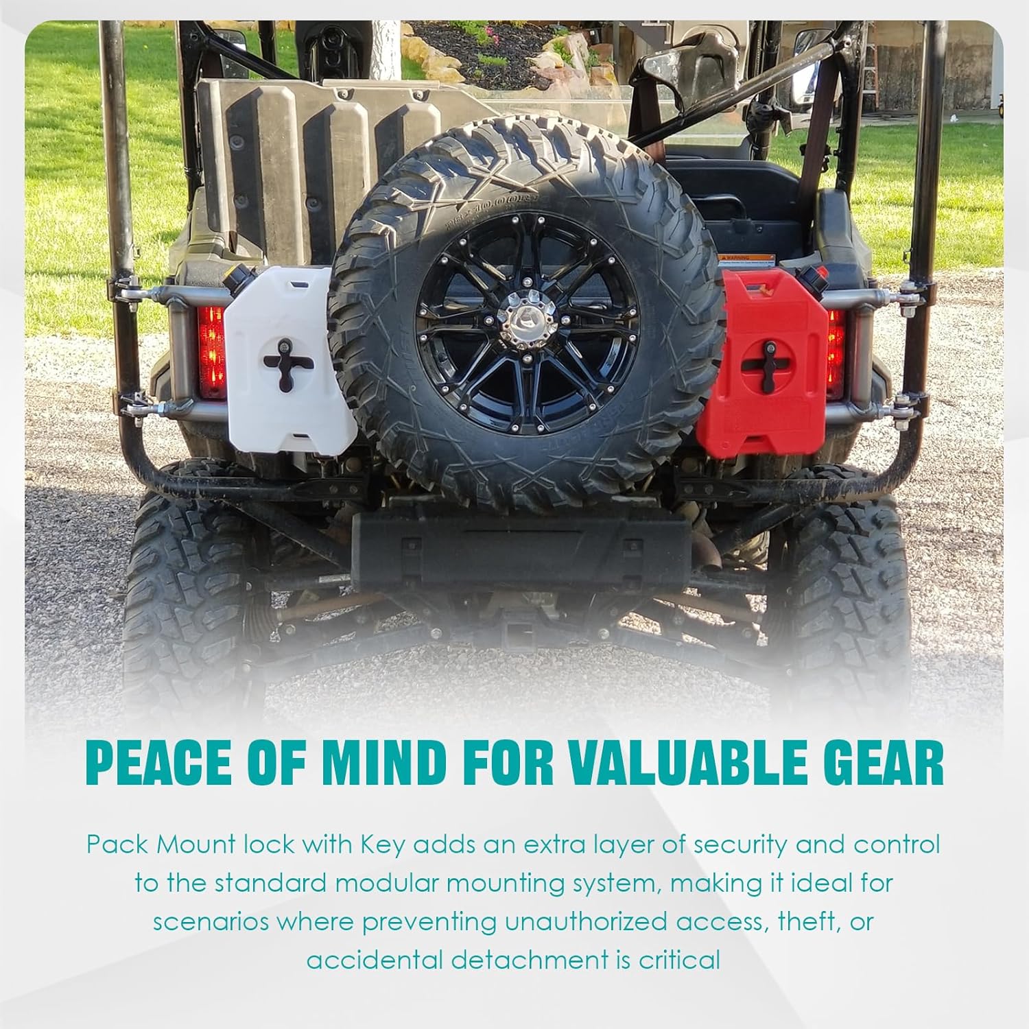 Chelhead UTV Gas Can Roll Bar Pack Mount With Key Lock For 1’’ 1.5’’ 1.75’’ 2’’ Roll Cage Compatible with Compatible with Gasoline Pack & Water Pack Fuelpax Standard Pack