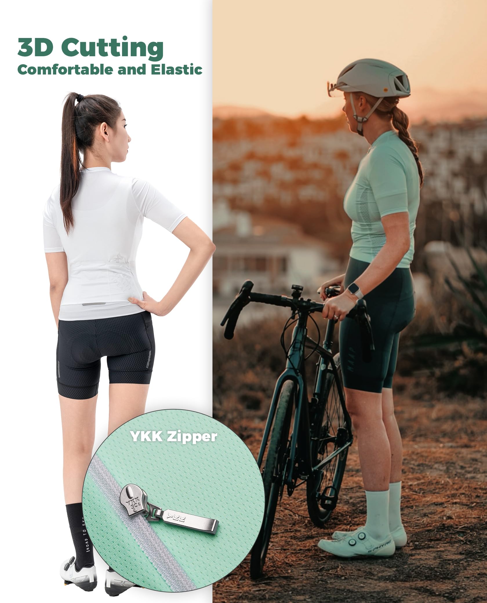 ROCKBROS TVI Radtrikot Damen Kurzarm Atmungsaktiv | Fahrradtrikot, Fahrradbekleidung, Cycling Jersey, Sportshirt, Sommer, für Rennrad Mountainbike Frauen