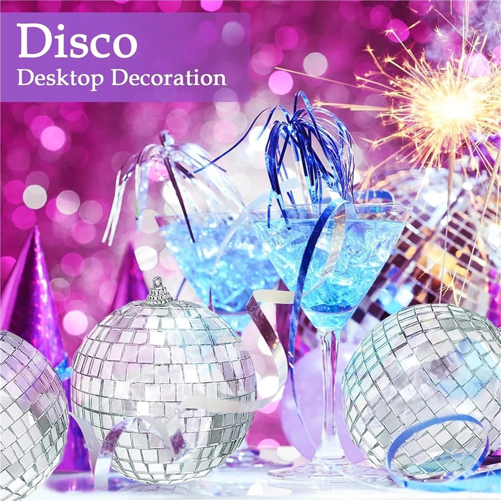 Boule à Facette Boule disco en verre miroir scintillant (1 pièce) - Parfaite for les mariages, la décoration de gâteaux et l'ambiance de la maison ou du bureau. Idéale for Noël.(30cm 11.81inch)