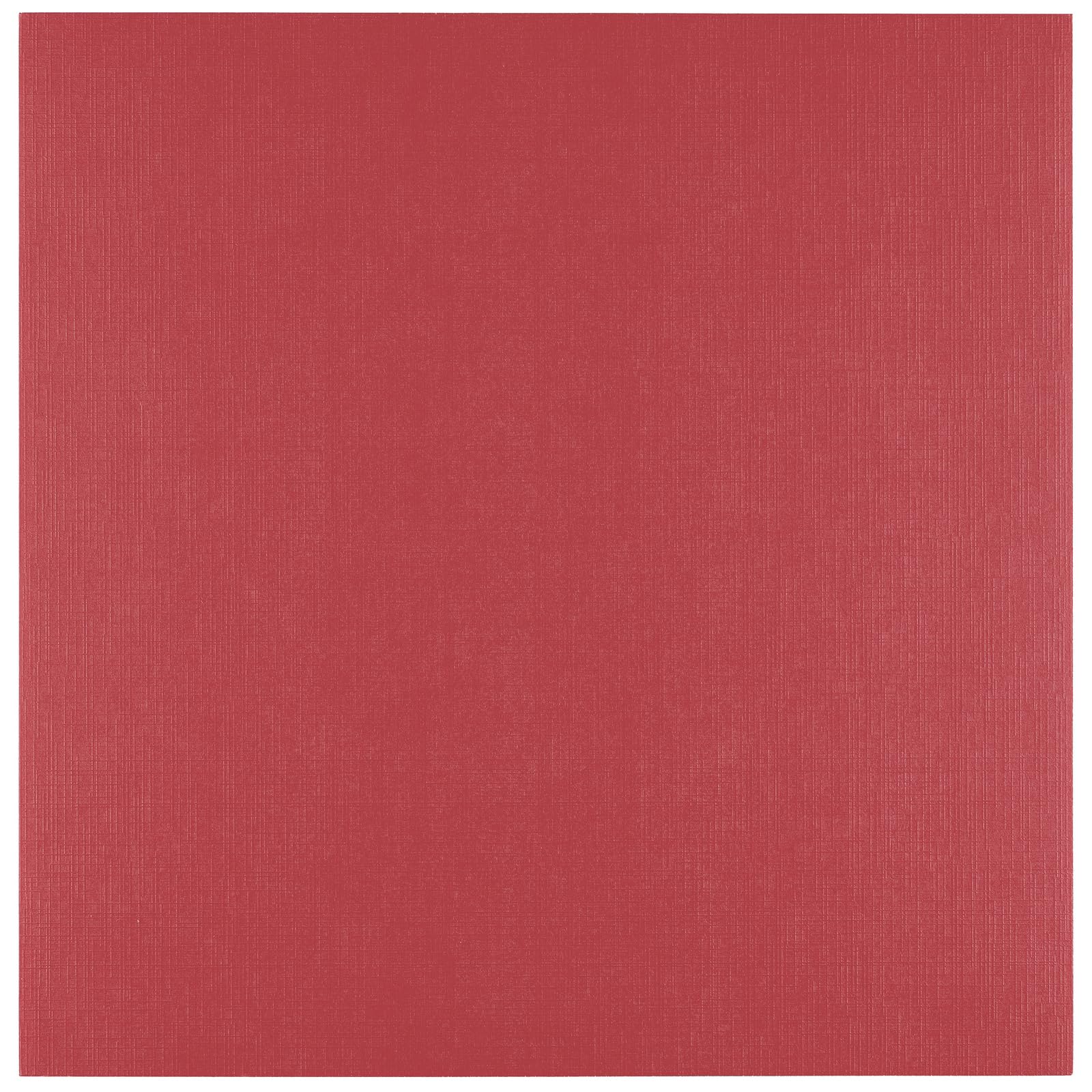 Vaessen Creative Linen Cardstock 12 x 12-25 pcs - Ruby (Red) - 250 GSM Coloured Paper - Card Making Supplies for Scrapbooking and Crafting