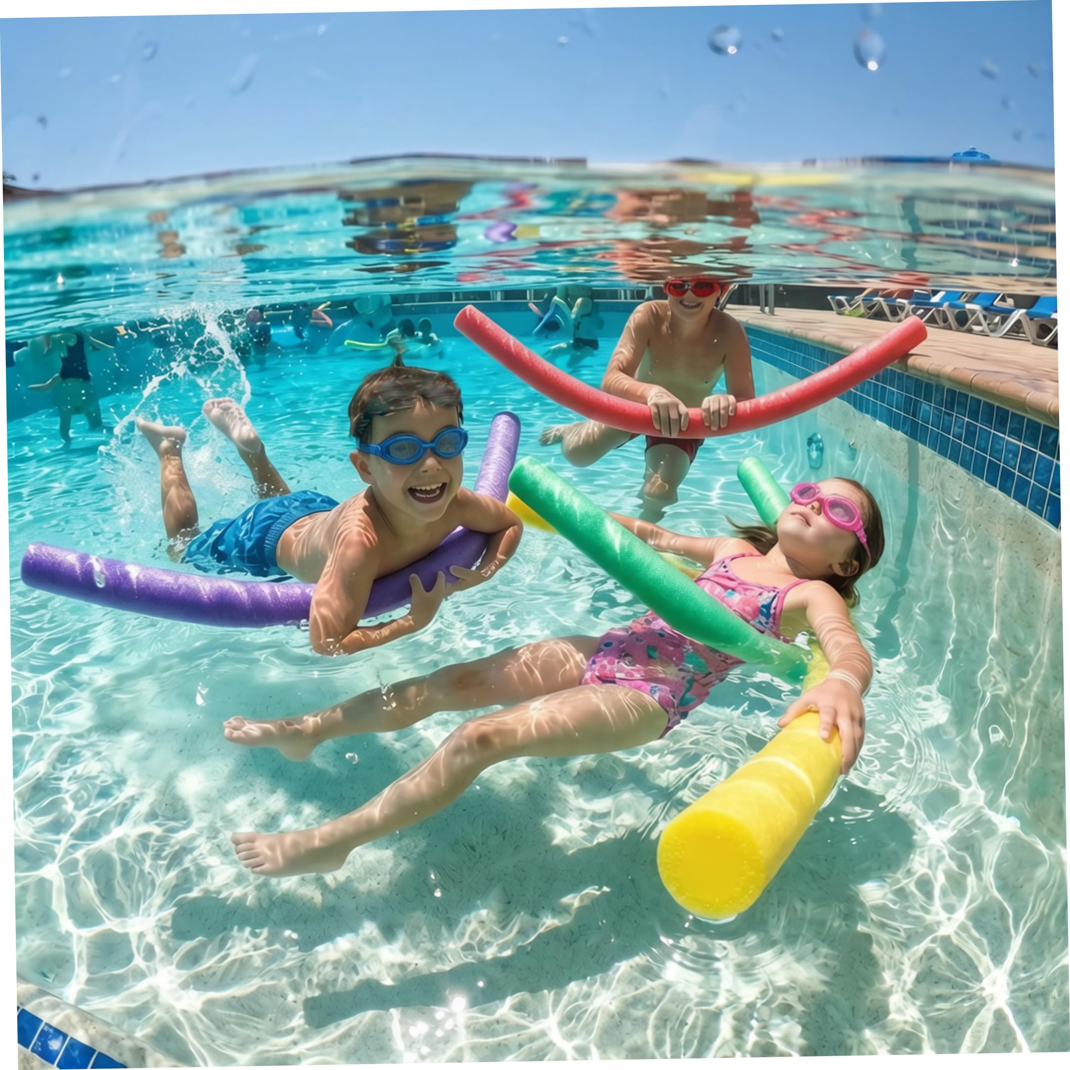 Fideos de Espuma de 4 Piezas Fideos flotantes de Piscina de Alta flotabilidad para Actividades acuáticas en la Piscina de Playa 59 Pulgadas