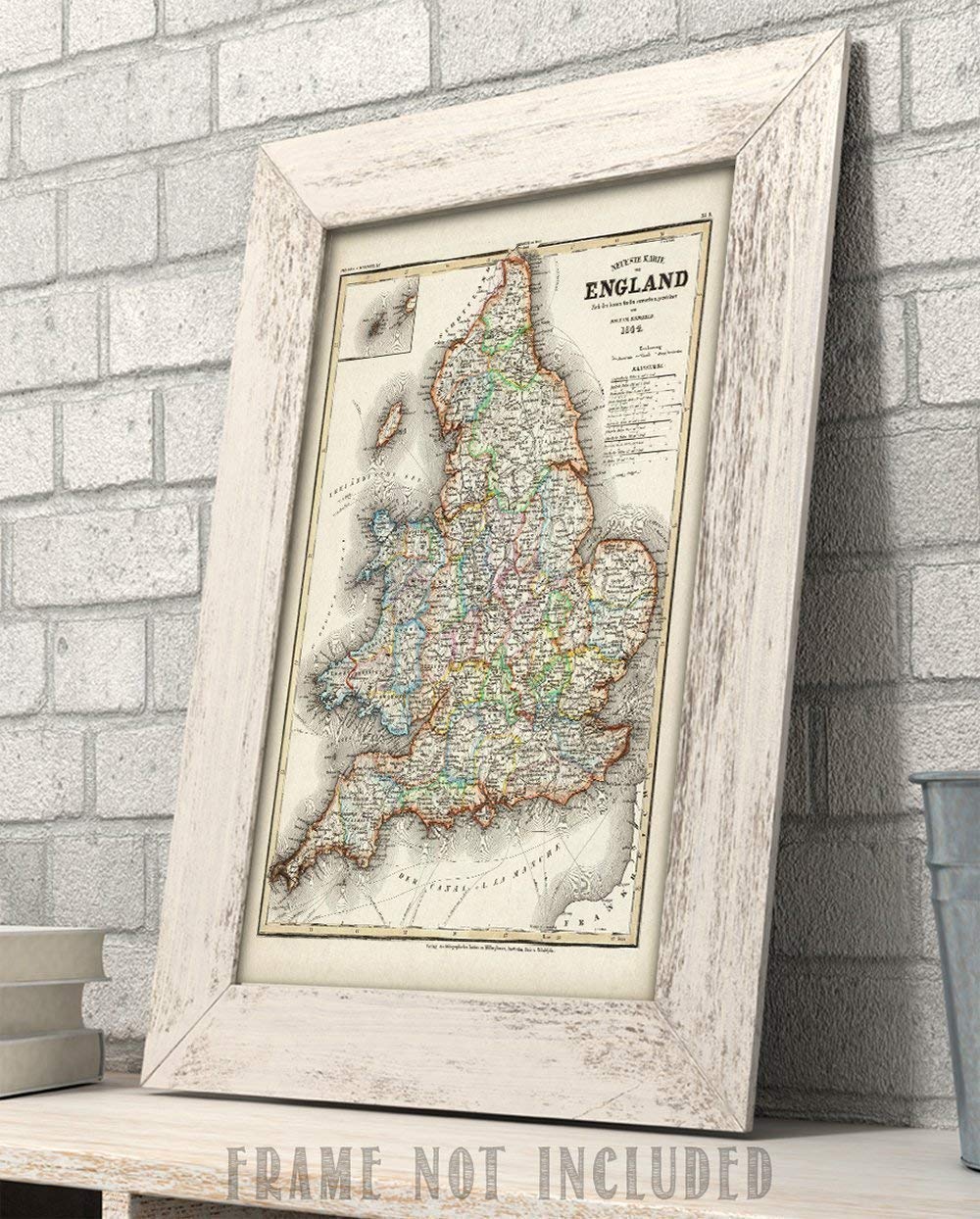 Amazon.com: 1844 England Map: Vintage Cartography for Antique