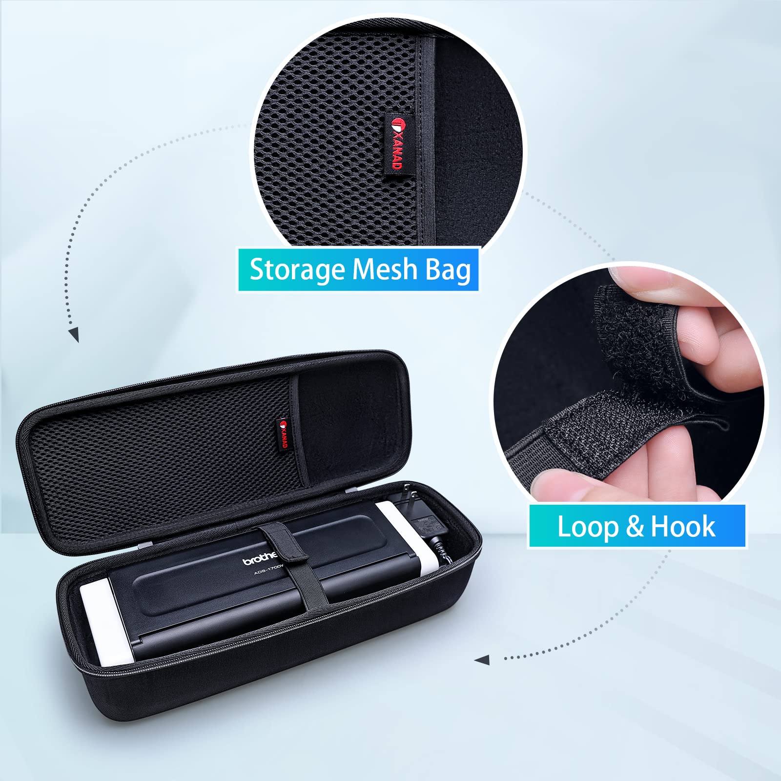 Brother ADS-1800W / ADS-1700W Funda para Escáner de Documentos Inalámbrico