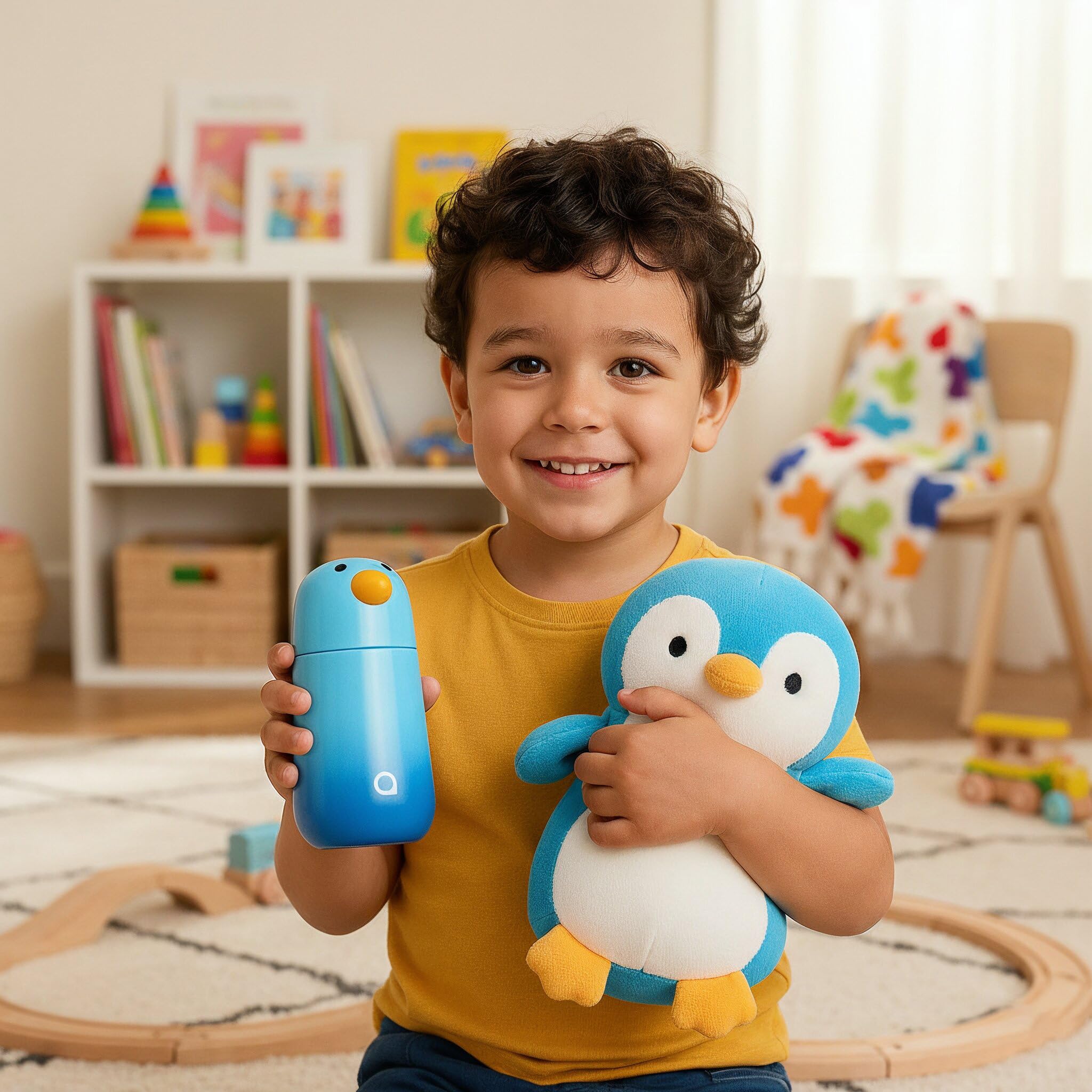 Aquafloow Botella Termica niños 280ml – Botella Agua Acero Inoxidable Infantil sin BPA, doble pared para agua fría y Caliente, Cantimplora infantil colegio y guardería- Motivo Pingüino