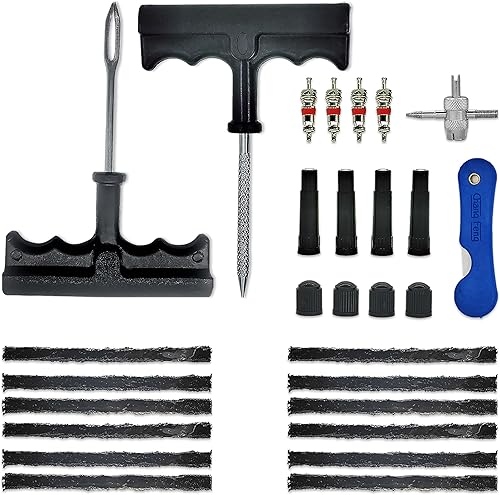 Miniatura 7 de TT-M26 - Kit de reparación de neumáticos sin cámara, kit de reparación de pinchazos de neumáticos compacto de 26 piezas, herramientas de reparación