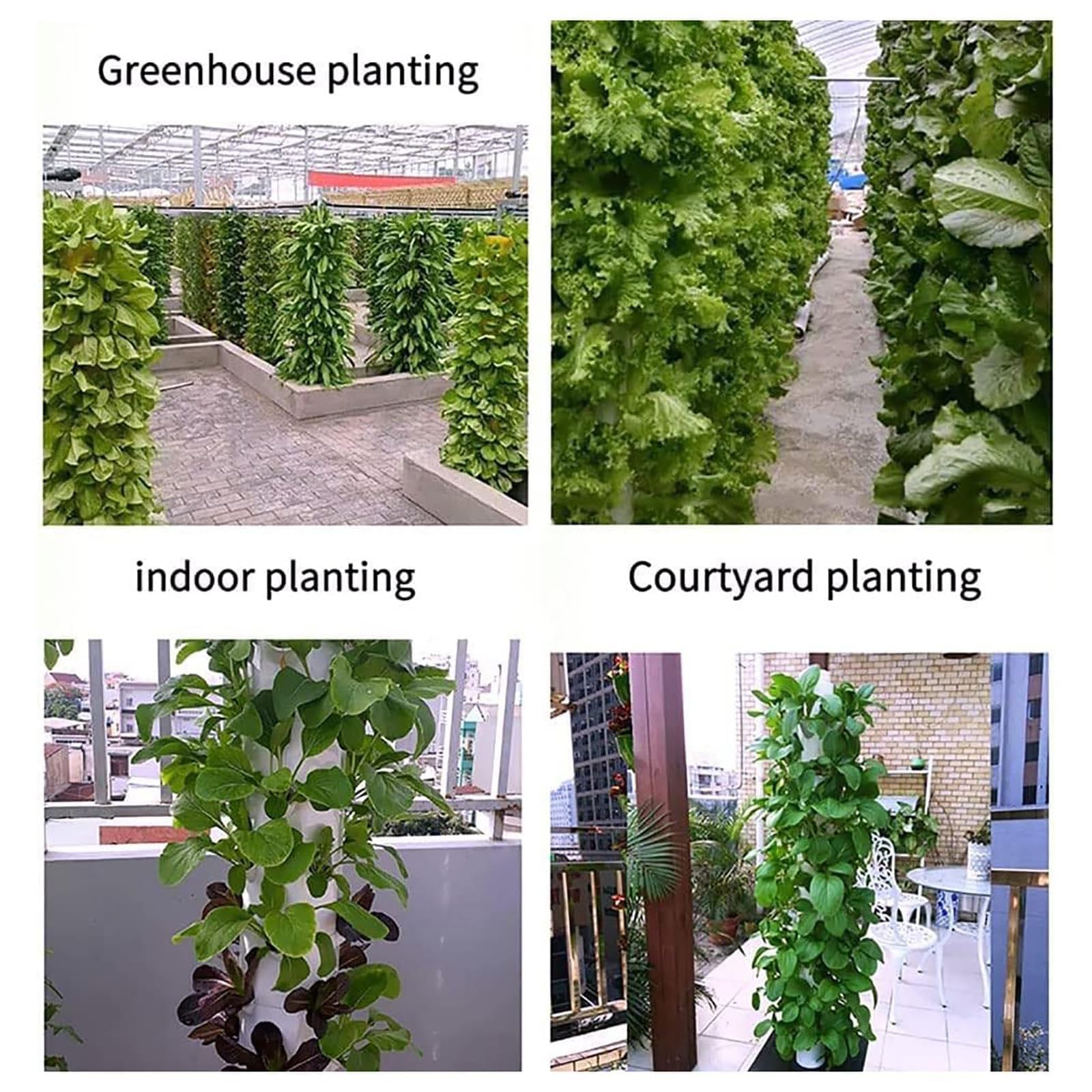 Sistema hidropónico de Torre hidropónica, Sistema acuapónico de 15 Niveles y 45 Orificios, Cultivo sin Suelo, Kit de Cultivo aeropónico para jardín de Hierbas, Frutas y Verduras con Bomba de