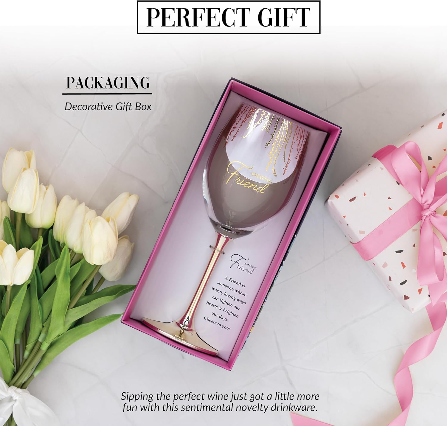 Pavilion - Amazing Friend - 19 oz Stemmed Wine Glass Bestie Best Friend BFF - Image 3