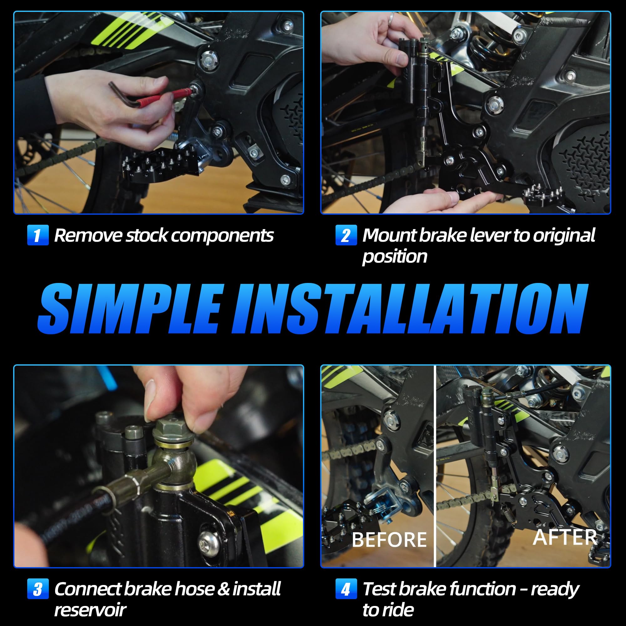 Kit de Frein à Pied arrière Surron Frein arrière Moto pour sur Ron X/S Light Bee X/S for Segway X160 X260