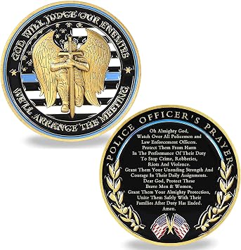 Saint Michael Police Coin The Archangel Prayer Challenge Coin Single Coin