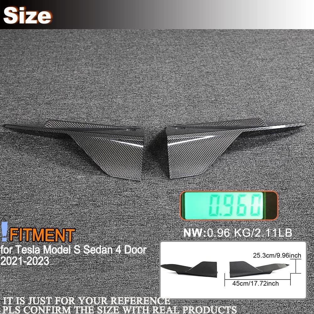 MCARCAR KIT Real Carbon Fiber Rear Bumper Splitters for Tesla Model S Plaid 2021 2022 2023 Sedan 4-Dor Rear Bumper Fins Bumper Canards Factory Outlet