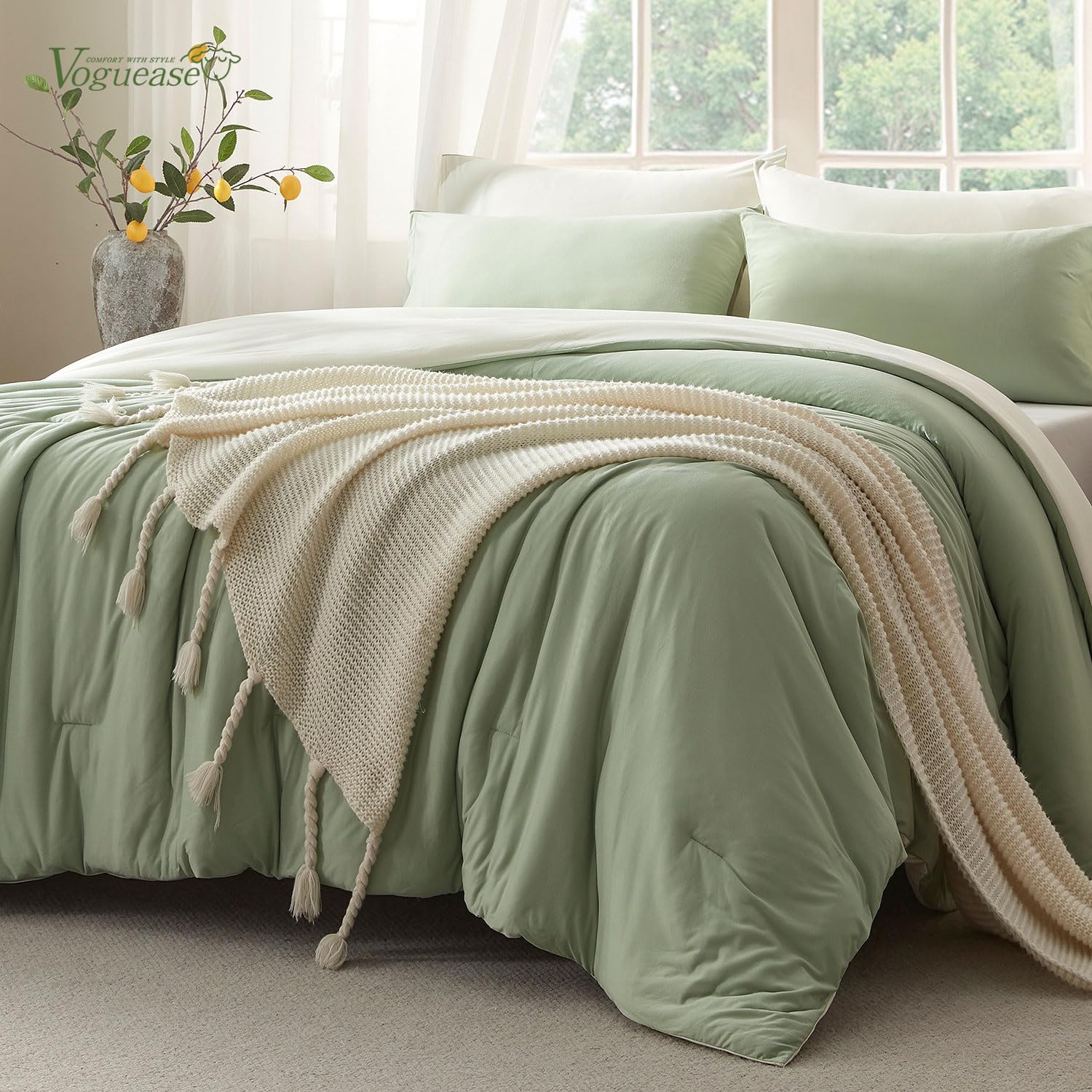 Twin Comforter Set, Ultra-Soft Jersey Knit 2 Piece Bedding Sets