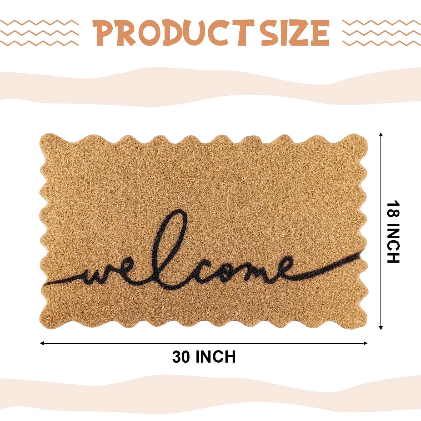 Amazon.com: Reallnaive Scalloped Edge Welcome Doormat Imitation