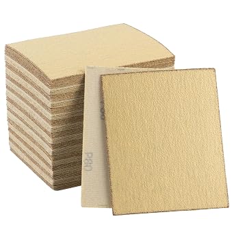 S SATC 1/4 Sandpaper Sheets 5.5" x 4.5" Hoop and Loop Sandpaper Sheets 100PCS Sandpaper for Palm Sander 80 Grit Sandpaper for Palm Sanders Sanding Sheets for Car and Wood