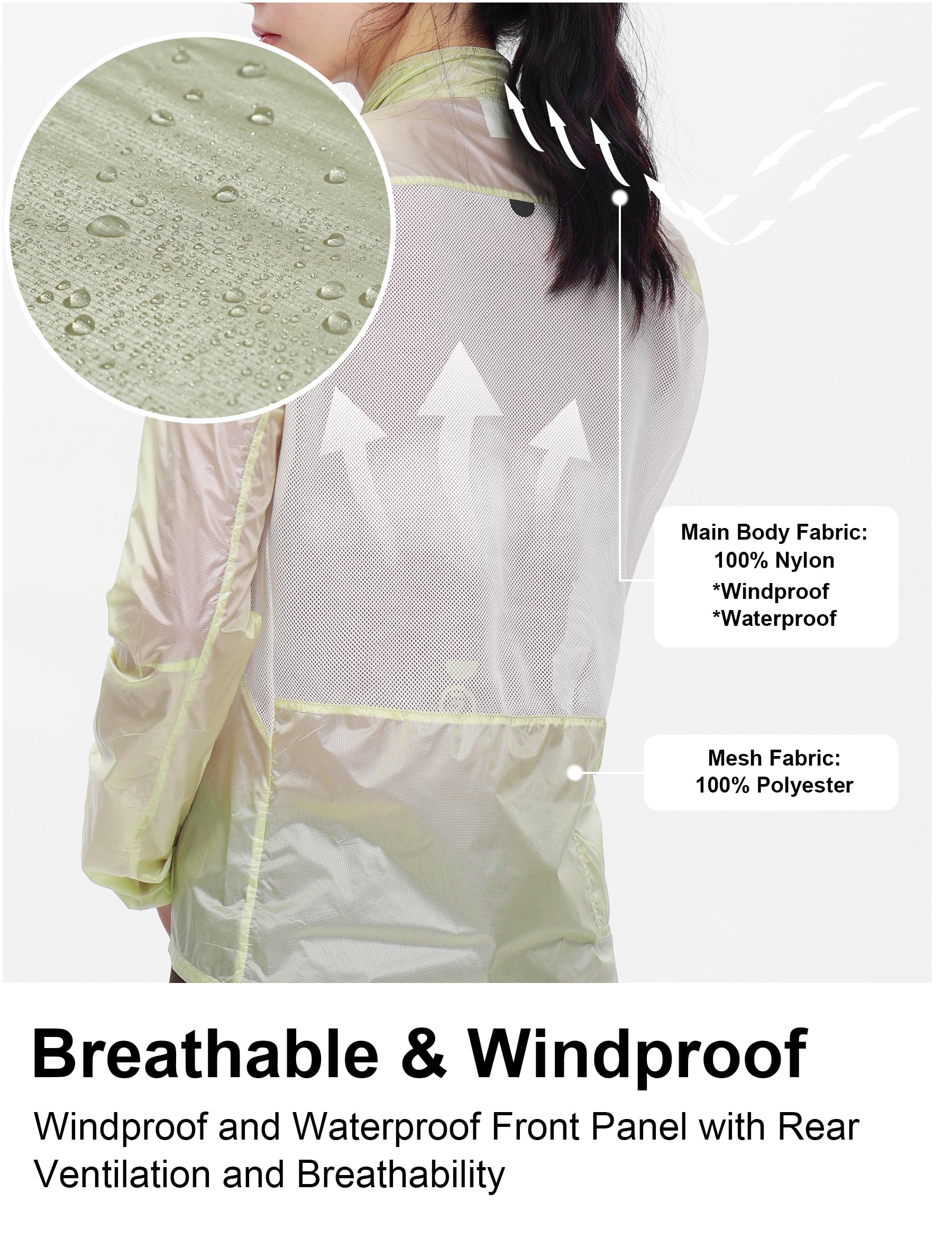 INBIKE Veste de Cyclisme Femme Léger Coupe-Vent Imperméable Respirant avec Poche de Rangement
