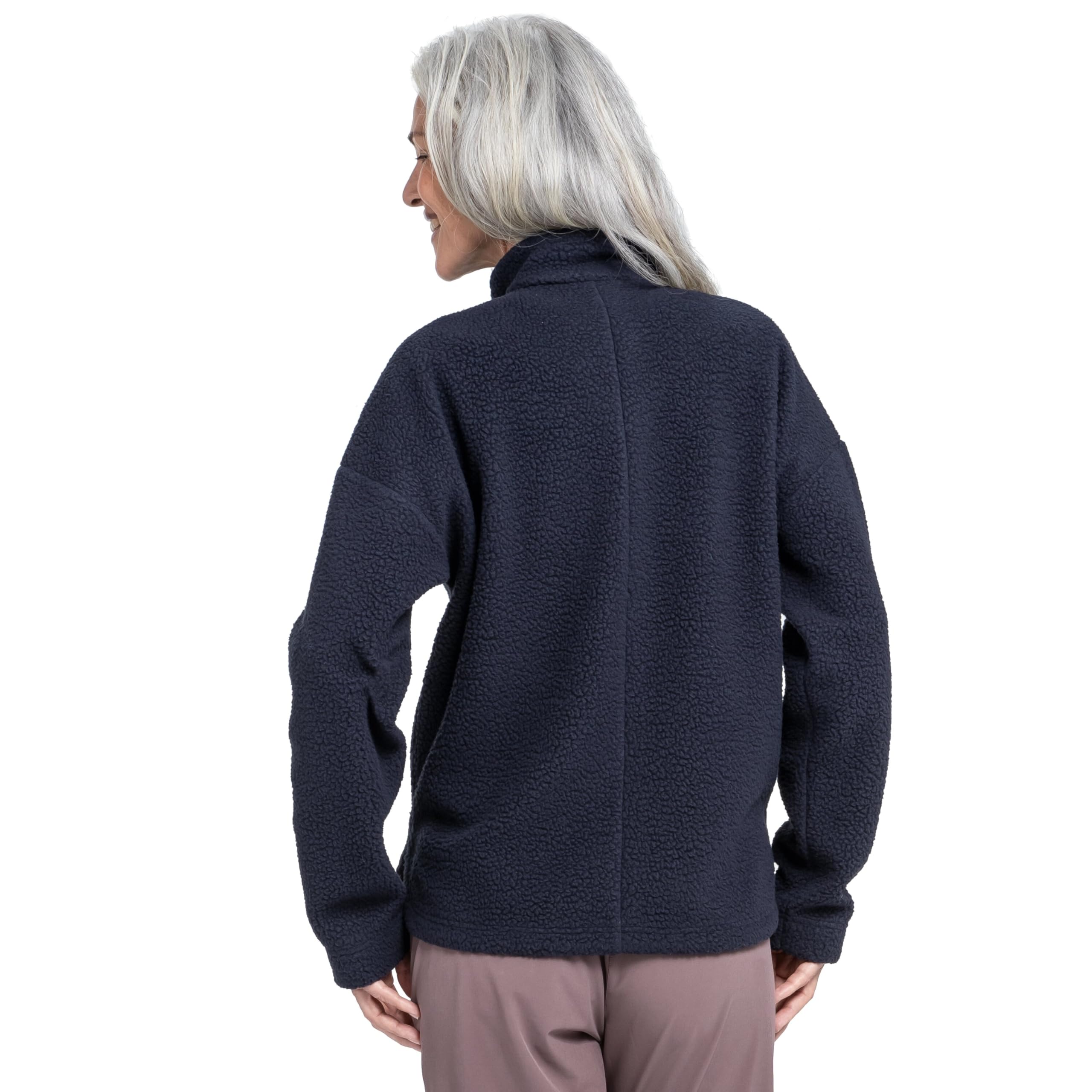 Schöffel Damen CIRC Fleece Jk Style Purga WMS, kreislauffähige Fleecejacke aus kuscheligem Sherpa Fleece, wärmende, schnell trocknende Outdoor Jacke mit fast 100% Recyclingfähigkeit